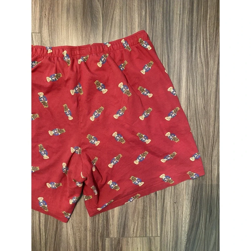 Polo Ralph Lauren Mens XL Polo Bear Sleepwear Sleep Shorts Red, Drawstring